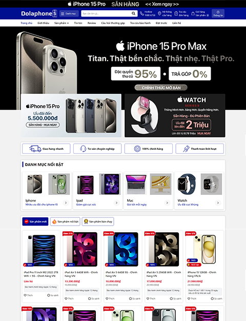 Mẫu website công nghệ