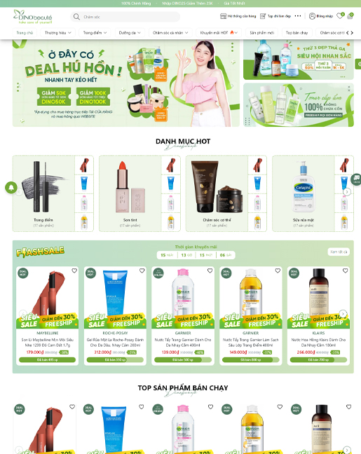 Mẫu website mỹ phẩm